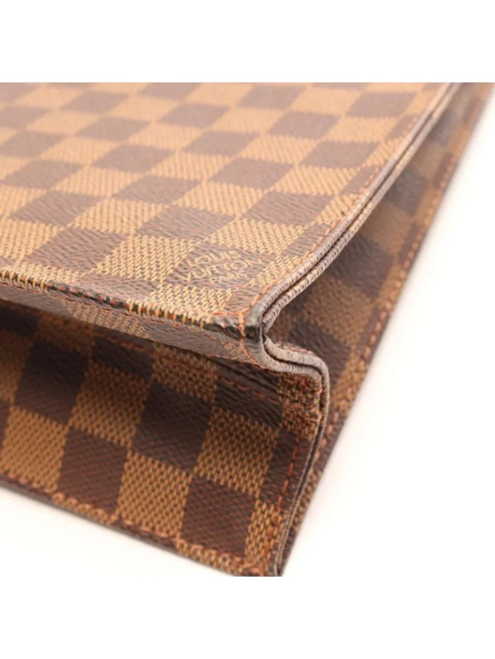 Louis Vuitton Tote Sac Plat Damier Ebene Canvas Leather